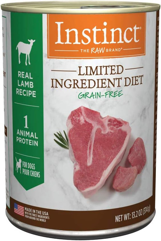 Instinct Limited Ingredient Diet Grain Free Real Lamb Recipe Natural Wet Canned Dog Food, 13.2 oz. Cans (Case of 6)