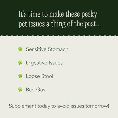 pawTree Gastro Pro Plus- Probiotics, Prebiotics & Digestive Enzymes Supplement for Dogs & Cats- Promotes Stomach Relief, Helps with Upset Gut, Constipation, Bad Gas & Diarrhea- Pet Health Essentials