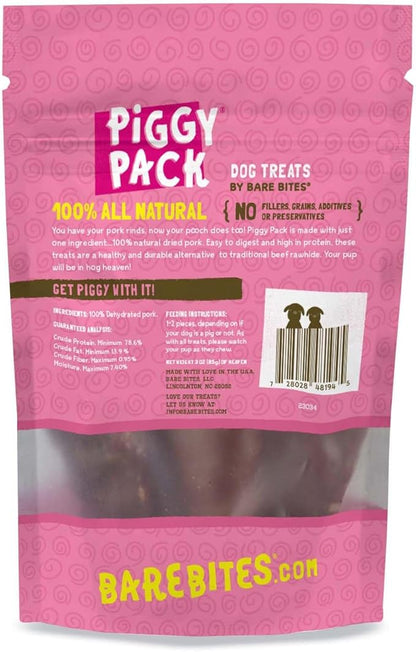 Piggy Pack Dog Pork Jerky Treats, All Natural, Made in USA (3 oz)