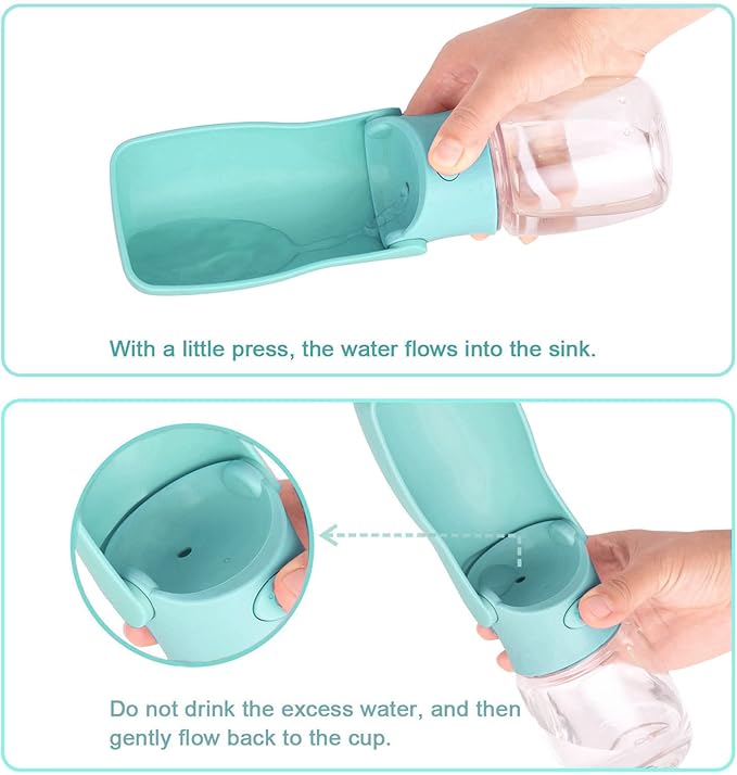 Portable Dog Water Bottle for Walking - Leak Proof Foldable Pet Water Bottles Dispenser Bowl Travel Drink Cup for Walking Hiking Traveling