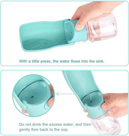 Portable Dog Water Bottle for Walking - Leak Proof Foldable Pet Water Bottles Dispenser Bowl Travel Drink Cup for Walking Hiking Traveling