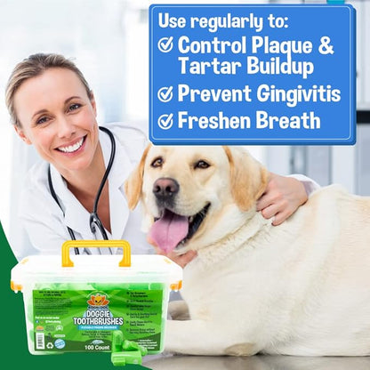 Bodhi Dog Finger Toothbrush for Dogs & Cats | Puppy Toothbrush with Soft & Flexible Silicone Bristles for Pet Dental Care | Easy Teeth Cleaning Dog Finger Toothbrush, 100 Count