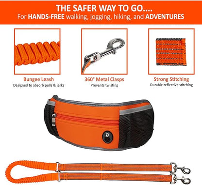 Penn-Plax Quick-Release Adventure Belt and Bungee Leash Combo – A Hands-Free Connection with Your Dog – Great for Walking, Jogging, Hiking, and Other Outdoor Activities