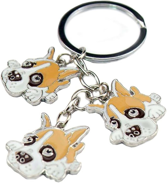 Dog Keychain, Pet Pendant Key-Ring, Cute Puppy ID Tags Metal Key Ring for Dog Lover (Boxer)