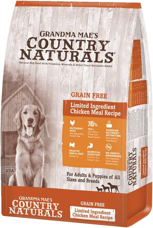 Grandma Mae's Country Naturals Grain Free Dry Dog Food 12 LB Chicken Recipe