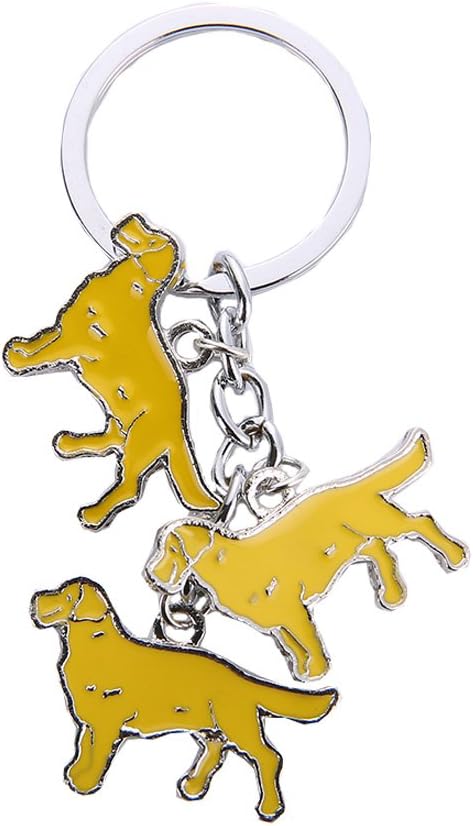 Dog Keychain, Pet Pendant Key-Ring, Cute Puppy ID Tags Metal Key Ring for Dog Lover (Golden Retriever)