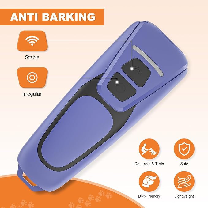 Dog Bark Deterrent Devices, Rechargeable Ultrasonic Anti Barking Device for Dogs, Dog Bark Control Devices 50FT Range Safe for Dogs & Human Portable Indoor Outdoor, Dog Training & Behavior Aids(Blue)