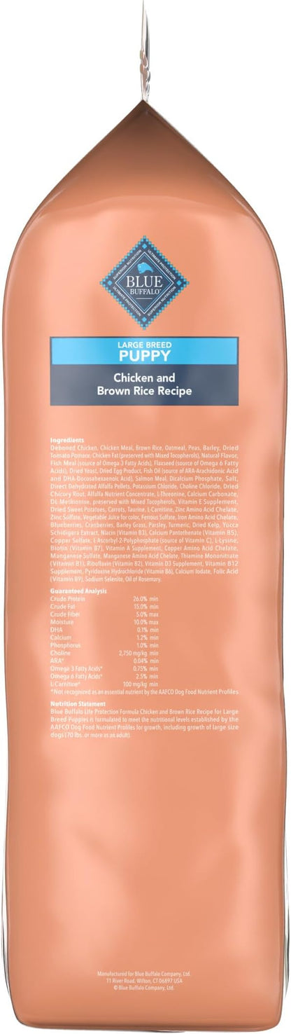 Blue Buffalo Life Protection Formula Natural Puppy Large Breed Dry Dog Food, Chicken and Brown Rice 34-lb