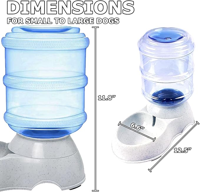 VaygWay Self Dispensing Pet Waterer – Automatic Gravity Dog Cat Waterer - Pet Water Dispenser Dogs Cats – Dog Water Bowl Water Dish – Automatic Water Bowl for Pets