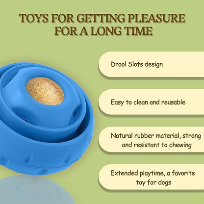 Freezable Fillable Dog Toy: Long-Lasting Rubber Chew Toy with Silicone Treat Tray, Distracts Your Pup from Boredom, Reusable & Dishwasher Safe, for Large Dogs 25lbs+, Blue