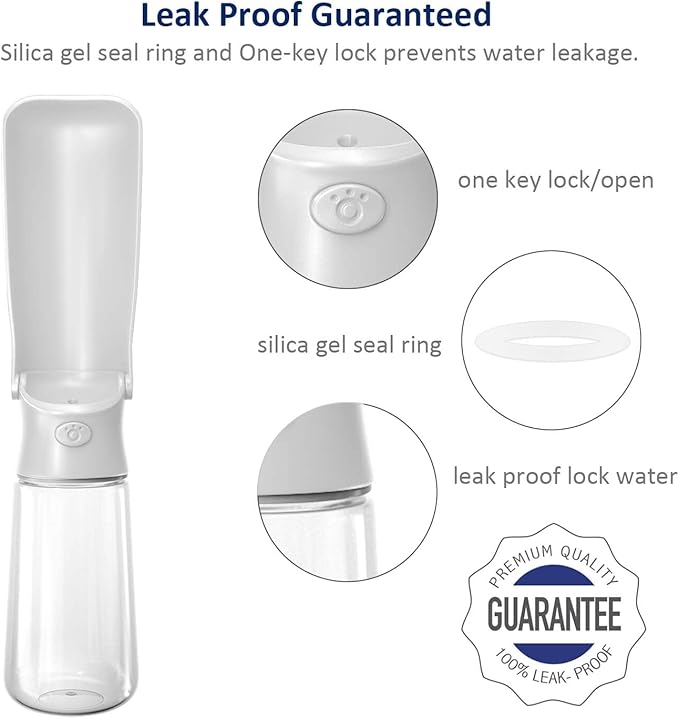 WePet Foldable Portable Dog Water Bottle Puppy Water Dispenser with Drinking Feeder, 19 OZ, High-temperature Resistant Leak Proof for Pets Outdoor Walking, Hiking, Travel, Food Grade Plastic BPA Free