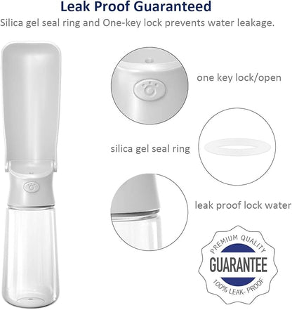 WePet Foldable Portable Dog Water Bottle Puppy Water Dispenser with Drinking Feeder, 19 OZ, High-temperature Resistant Leak Proof for Pets Outdoor Walking, Hiking, Travel, Food Grade Plastic BPA Free
