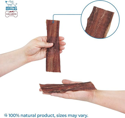 GigaBite 6 Inch Beef Gullet Jerky Strips (25 Pack) - All Natural, Free Range Beef Esophagus Taffy Dog Treat by Best Pet Supplies