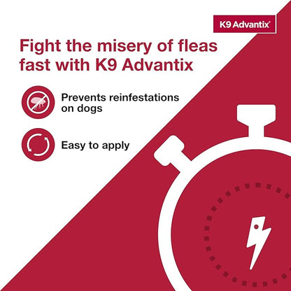K9 Advantix Flea, Tick & Mosquito Prevention for Dogs 21-55 lbs. | Flea Drops for Large Dogs | Apply Monthly | 2 Treatments