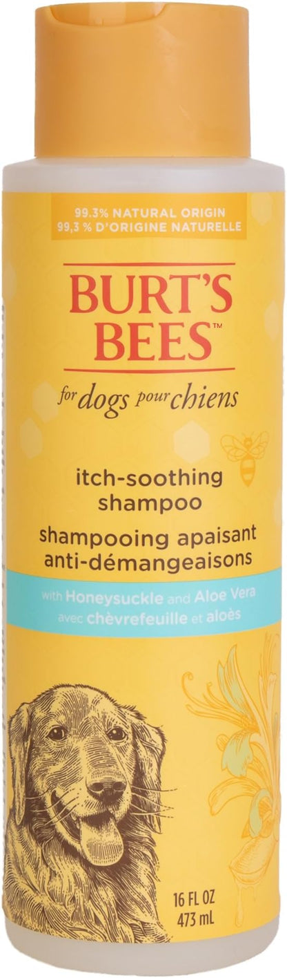 Burt's Bees for Pets Naturally Derived Itch Soothing Shampoo with Honeysuckle - Anti-Itch Dog Shampoo for All Dogs - Cruelty Free, Formulated without Sulfates and Parabens, Made in the USA, 16 Ounces