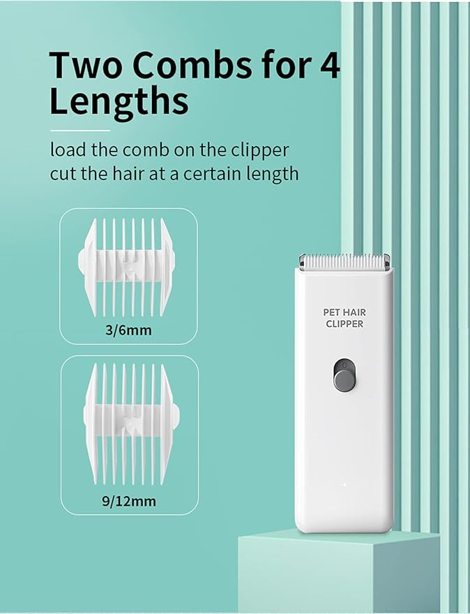 Dog Cat Home Hair Waterproof Clipper Portable Electric USB Rechargeable Pet Grooming Tools Low Noise Shaver Cordless Trimmer for Small and Large Pets