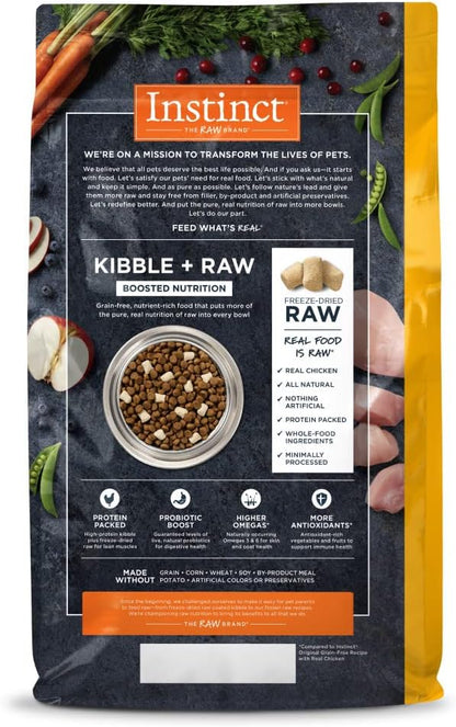 Instinct Raw Boost Grain Free Dry Dog Food, High Protein Real Chicken Kibble + Freeze Dried Raw Dog Food, 21 lb. Bag