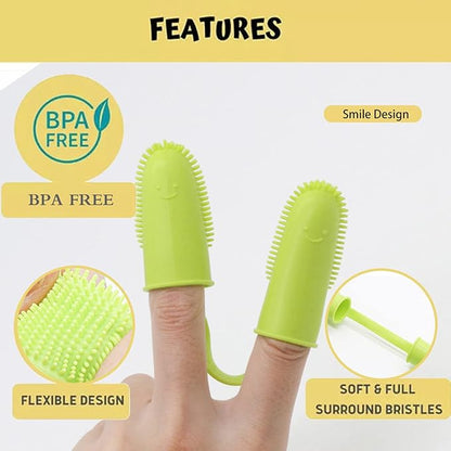 Dog Toothbrush Kit, 6Pack Dog Finger Toothbrush for Dog Teeth Cleaning&Dog Dental Care, Cat Toothbrush Dog Tooth Brush Puppy Toothbrush Pet Toothbrush (Green (6-Pack))