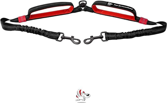 Exquisite Double Dog Leash for Small Dogs | Two Dog Leash Coupler | 2 Way Dog Leash | Double Hook Dog Leash | Dual Dog Leash Tangle Free Medium Dogs | Split Dog Leash | 2 Point Control Dog Leash