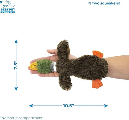 Best Pet Supplies Stuffing Free Squeaky Dog Toys for Small Dogs, Medium Dogs, and Large Dogs, Durable, Best Dog Chew Toy for Teething Puppy, Indoor Play - Wild Duck, Pig, Small