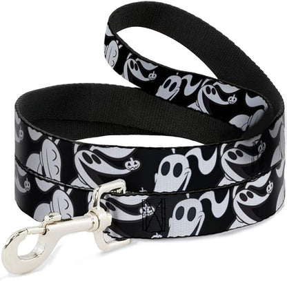 Dog Leash Nightmare Before Christmas Zero Expressions Black White 6 Feet Long 0.5 Inch Wide