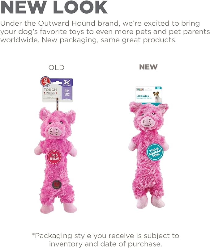 Outward Hound Lil' Dudes Pig Plush Squeaky Dog Toy