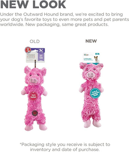 Outward Hound Lil' Dudes Pig Plush Squeaky Dog Toy