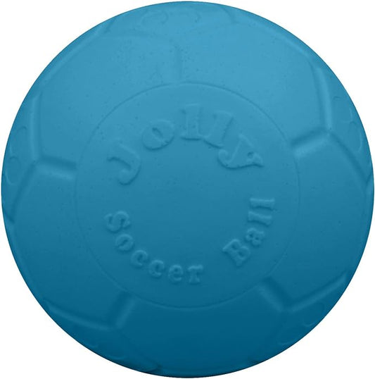 Jolly Pets Medium Soccer Ball Floating-Bouncing Dog Toy, 6 inch Diameter, Ocean Blue