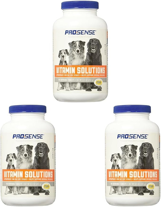 PRO·SENSE Vitamin Solutions 90 Count, Chewable Tablets for Dogs, Helps Support Overall Wellness (Pack of 3)