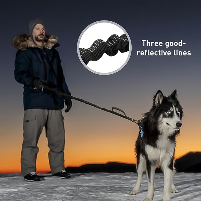 3pcs Hands Dog Leash with Pouch, Waist Leash for Dog Walking, Waist Belt Fanny Pack with Soft Padds, for Walking, Hiking, Biking, Running