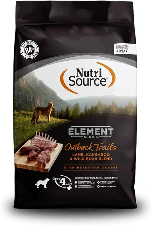 NutriSource Element Series Outback Trails Dry Dog Food, Lamb, Kangaroo and Wild Board, 4LB