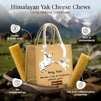 Dogsee Original Himalayan Yak Milk Dog Chews Value Pack 2lb (Large - 8 Chews) | Great for Oral Hygiene | Fight Plaque & Tartar | Odorless Dental Dog Treats