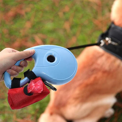 SLSON Pet Waste Bag Dispenser Zippered Pouch,Portable Dog Poop Bag Holder Leash Attachment Lightweight Fabric Bags (Red)