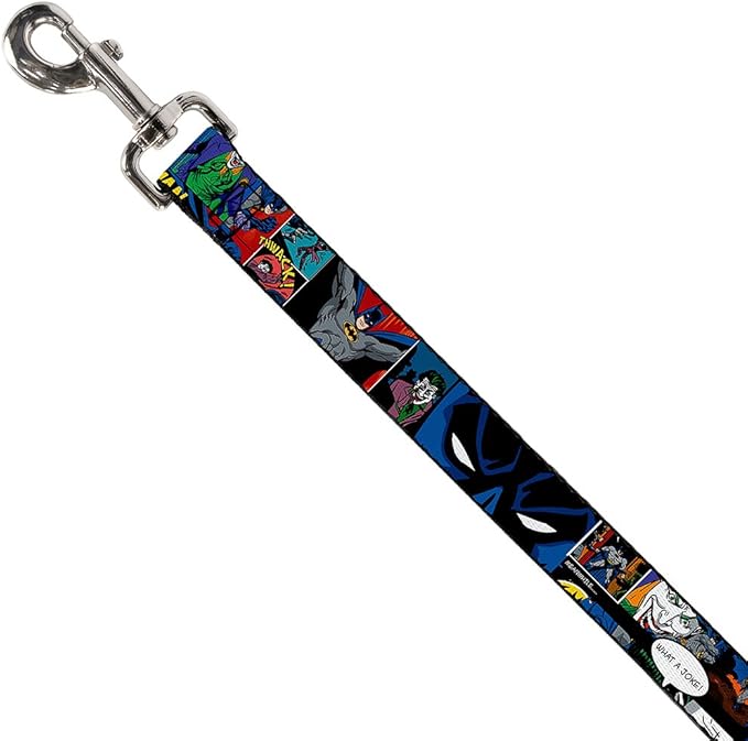 Buckle-Down Dog Leash Batman Joker Comic Strip 4 Feet Long 1.0 Inch Wide, Multicolor (DL-WBM005)
