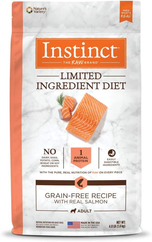 Instinct Limited Ingredient Diet Grain Free Recipe with Real Salmon Natural Dry Dog Food, 4 lb. Bag