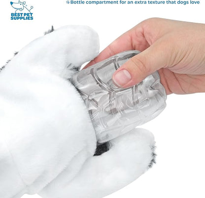 Best Pet Supplies Stuffing Free Squeaky Dog Toys for Small Dogs, Medium Dogs, and Large Dogs, Durable, Best Dog Chew Toy for Teething Puppy, Indoor Play, Holds Plastic Bottle - Cow, Large