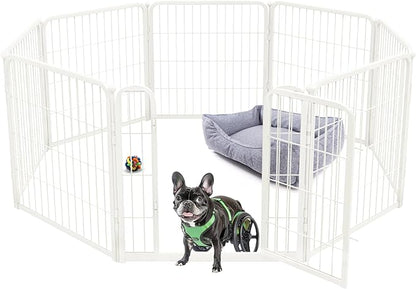 FXW Homeplus Dog Playpen Designed for Indoor Use, 24" Height for Puppy and Small Dogs, White│Patented