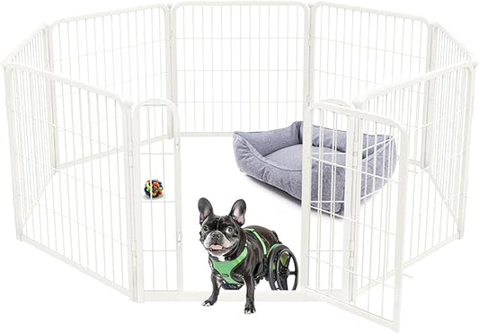 FXW Homeplus Dog Playpen Designed for Indoor Use, 24" Height for Puppy and Small Dogs, White│Patented