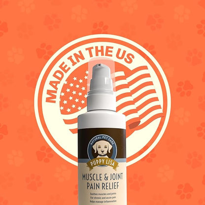 Muscle and Joint Pain Relief Cream for Dogs - Quick Absorption Liniment for pain relief for dogs - Made in USA with Natural Ingredients - for Acute and Chronic Arthritis Pain