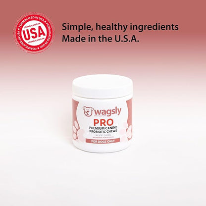 PRO – Daily Probiotic for Dogs Digestive Health - Bacillus Coagulans, Digestive Enzymes, Immune Support, Diarrhea & Bowel Relief, Natural Duck Flavor - 90 Count - Dog Gut Health Supplement