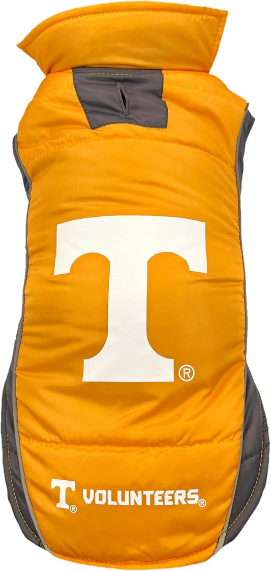 Pets First Collegiate Tennessee Volunteers Puffer Vest for Dogs & Cats. Size Large. Warm, Cozy, and Waterproof Dog Coat, for Small and Large Dogs/Cats.