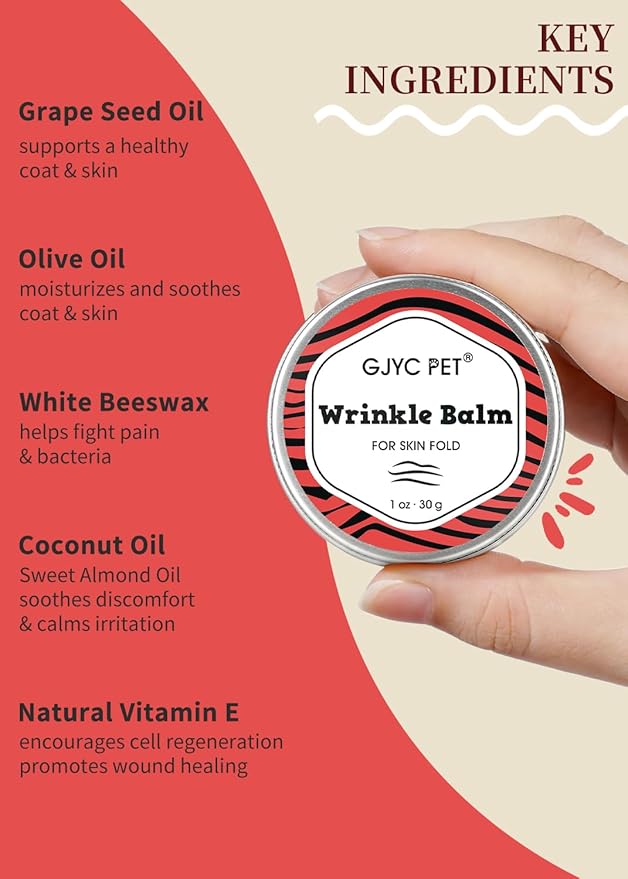 Wrinkle Wipes + Wrinkle Balm for Dogs | Bulldog, French Bulldog, Pug, English Bulldog | Cleans & Soothes Wrinkles, Folds, Tear Stain, Tail Pockets & Paws
