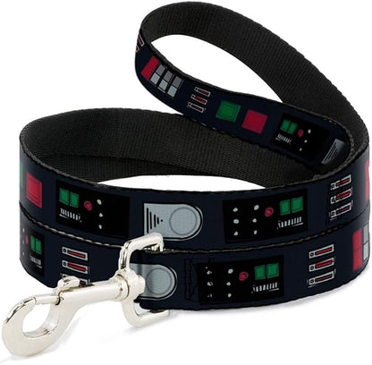 Star Wars Pet Leash, Dog Leash, Star Wars Darth Vader Utility Belt Bounding Black Grays Reds, 4 Feet Long 1.0 Inch Wide