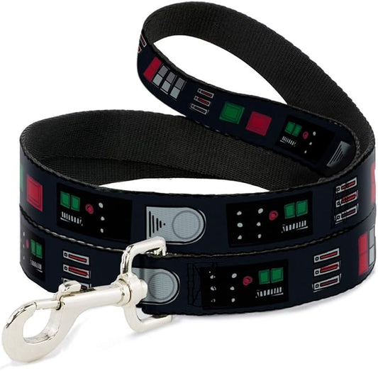 Star Wars Pet Leash, Dog Leash, Star Wars Darth Vader Utility Belt Bounding Black Grays Reds, 6 Feet Long 1.0 Inch Wide