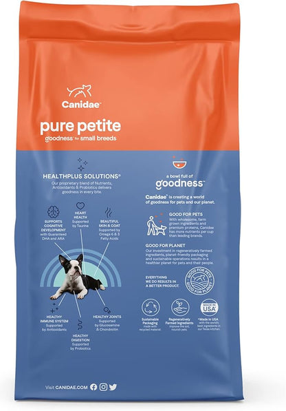 CANIDAE Pure Petite Premium Freeze-Dried Raw Coated Dry Puppy Food for Small Breed, Limited Ingredient Diet, Chicken Recipe with Wholesome Grains, 4 lb Bag
