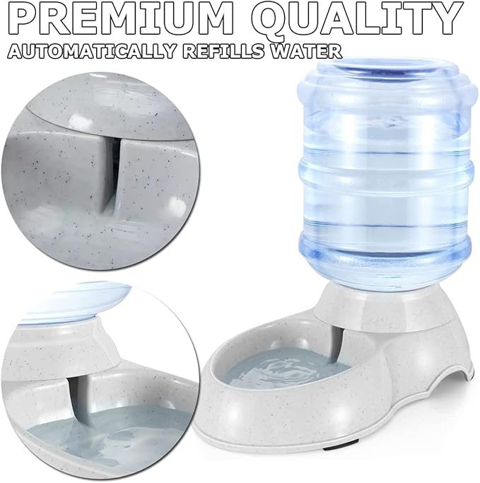 VaygWay Self Dispensing Pet Waterer – Automatic Gravity Dog Cat Waterer - Pet Water Dispenser Dogs Cats – Dog Water Bowl Water Dish – Automatic Water Bowl for Pets
