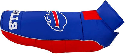 NFL Buffalo Bills Puffer Vest for Dogs & Cats, Size Large. Warm, Cozy, and Waterproof Dog Coat, for Small and Large Dogs/Cats. Best NFL Licensed PET Warming Sports Jacket