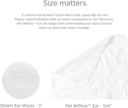 Pet Parents® Pet WiPees™ Ear, Cat & Dog Ear Wipes, Ear Cleaner for Dogs, Ear Wipes for Dogs. (100 Count (Pack of 1), Natural)