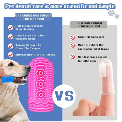 Dog Toothbrush,Dog Tooth Brushing Kit,Dog Finger Toothbrush for Dog Teet Cleaning Dental Cares,6 Pcs