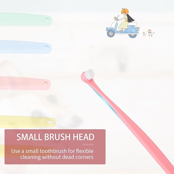 5pcs Dog Cat Toothbrush for Pet Dental Care, Micro Head Pets Toothbrush with Soft Bristles for Dog Oral Hygiene Deep Clean, Multi-Angle Round Pointed Cat Toothbrush